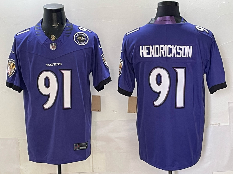 Men Baltimore Ravens #91 Hendrickson blue Nike 2026 NFL Jersey 0592